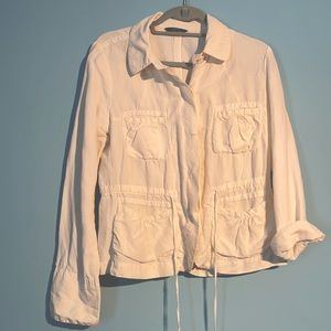 Cream/Off-white Jcrew lightweight linen blazer top